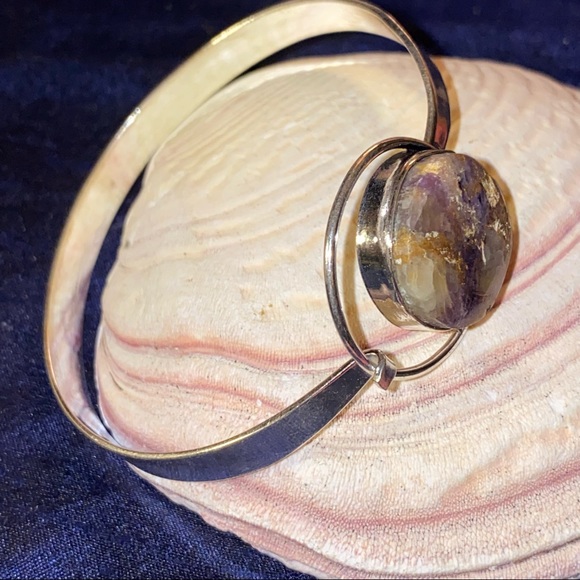 Raw Amethyst natural gemstone handcrafted bracelet - Picture 6 of 7